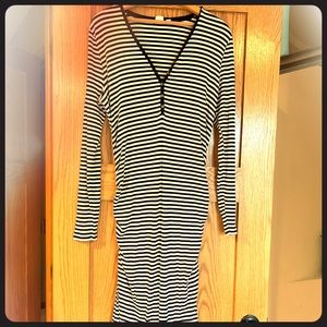 Maternity Ribbed LS Henley Midi T Shirt Dress